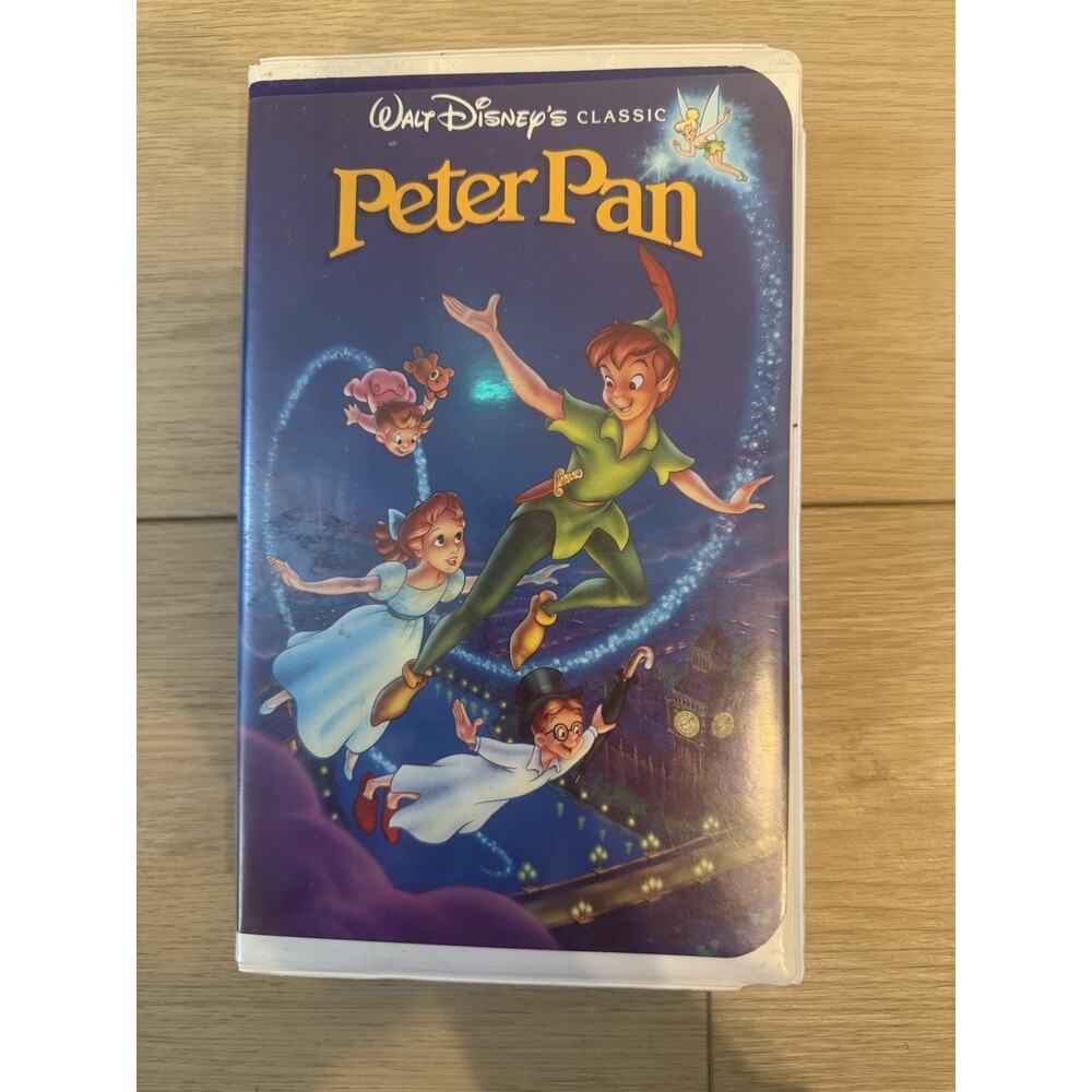 Peter Pan (VHS, 1990) Walt Disney Home Video The Classics Clam Shell